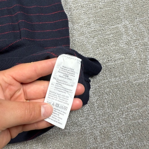 J. Crew Striped Knit Cotton Cashmere Blend Crew Neck Long Sleeve Sweater Sz L - Picture 5 of 6